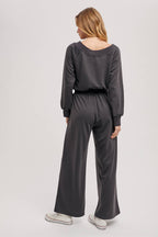 Off-The-Shoulder Knit Jumpsuit