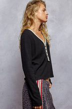 Rib Knit Long Sleeve Top