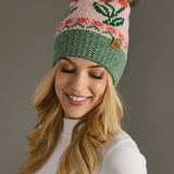 Lt. Pink Cherry Pattern Pom Hat