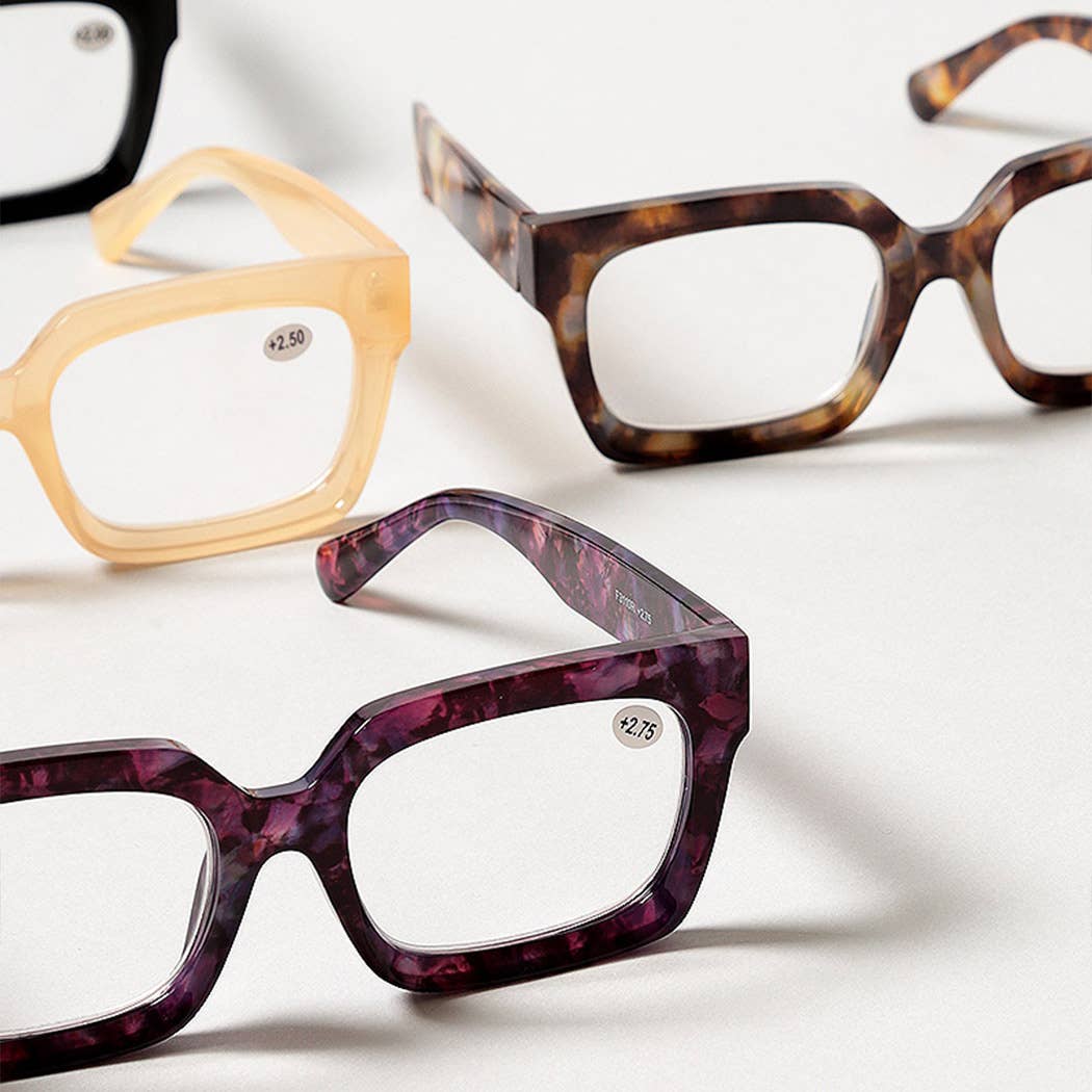 Spectacles Threads Bold Square Frame Reading Glasses – Sugar & Thread