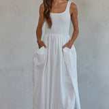 Woven Poplin Midi Dress