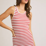 Sleeveless Round Neck Ribbed Sweater Dress