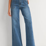 Patch Pocket Wide Leg Flare