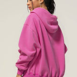 Heavyweight Washed Velvet Hooded Sweatshirt