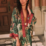 Wildheart Pixie Duster Crop Kimono w/ Unicorn & Castle
