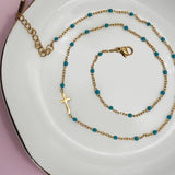18K STAINLESS STEEL TARNISH FREE CROSS NECKLACE | 40NK9539