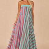 Serafina Striped Chiffon Maxi