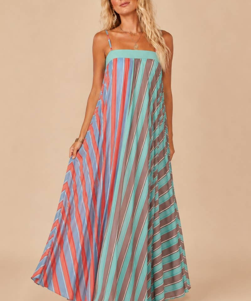 Serafina Striped Chiffon Maxi