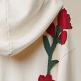 Floral Embroidered Zip-Up Hoodie