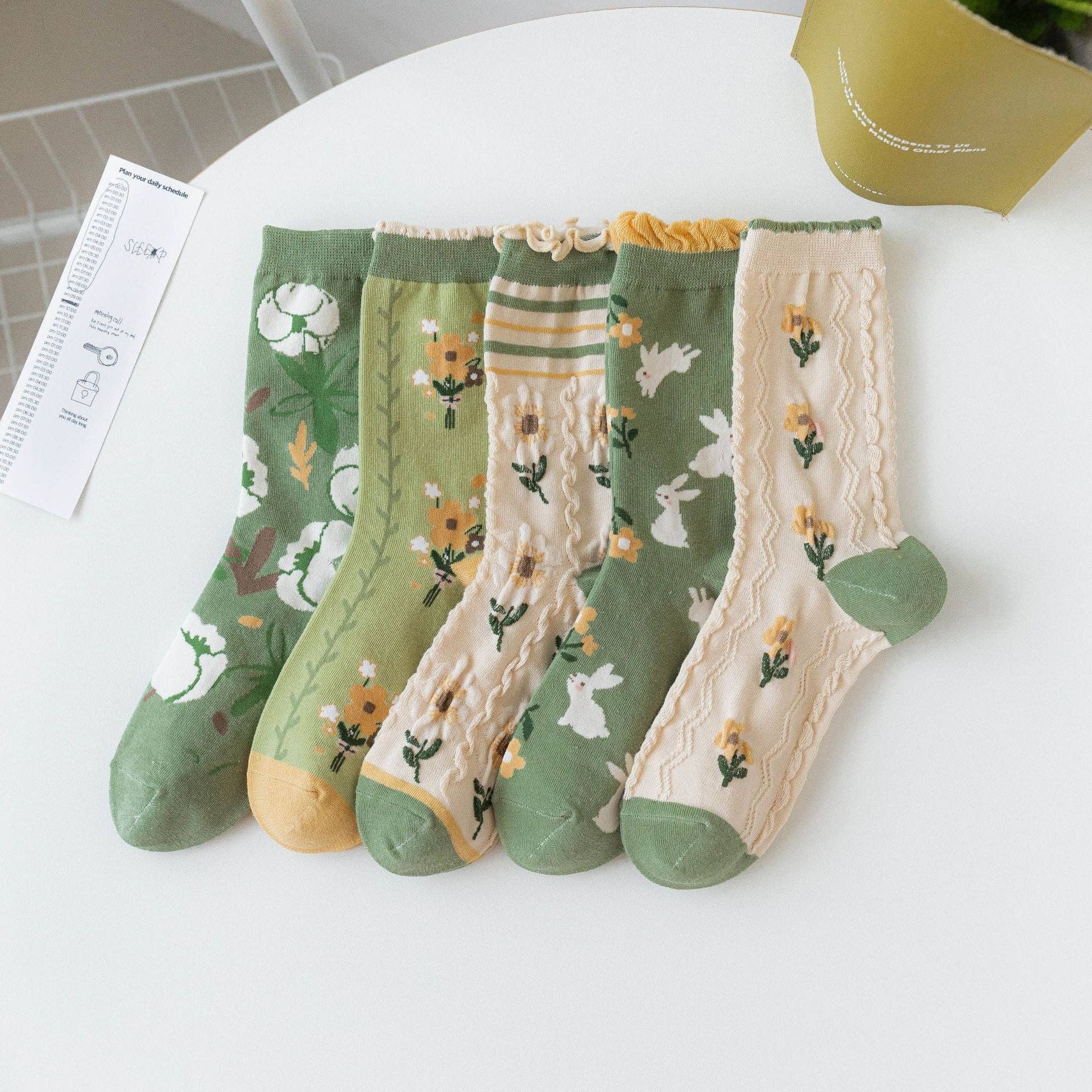 Green Crew Socks
