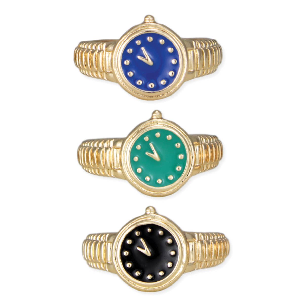 Fashion Time Faux Watch Gold Ring