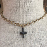 Dainty Hammered Cross Necklace