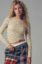 Romantic Floral Stretch Lace Layering Top