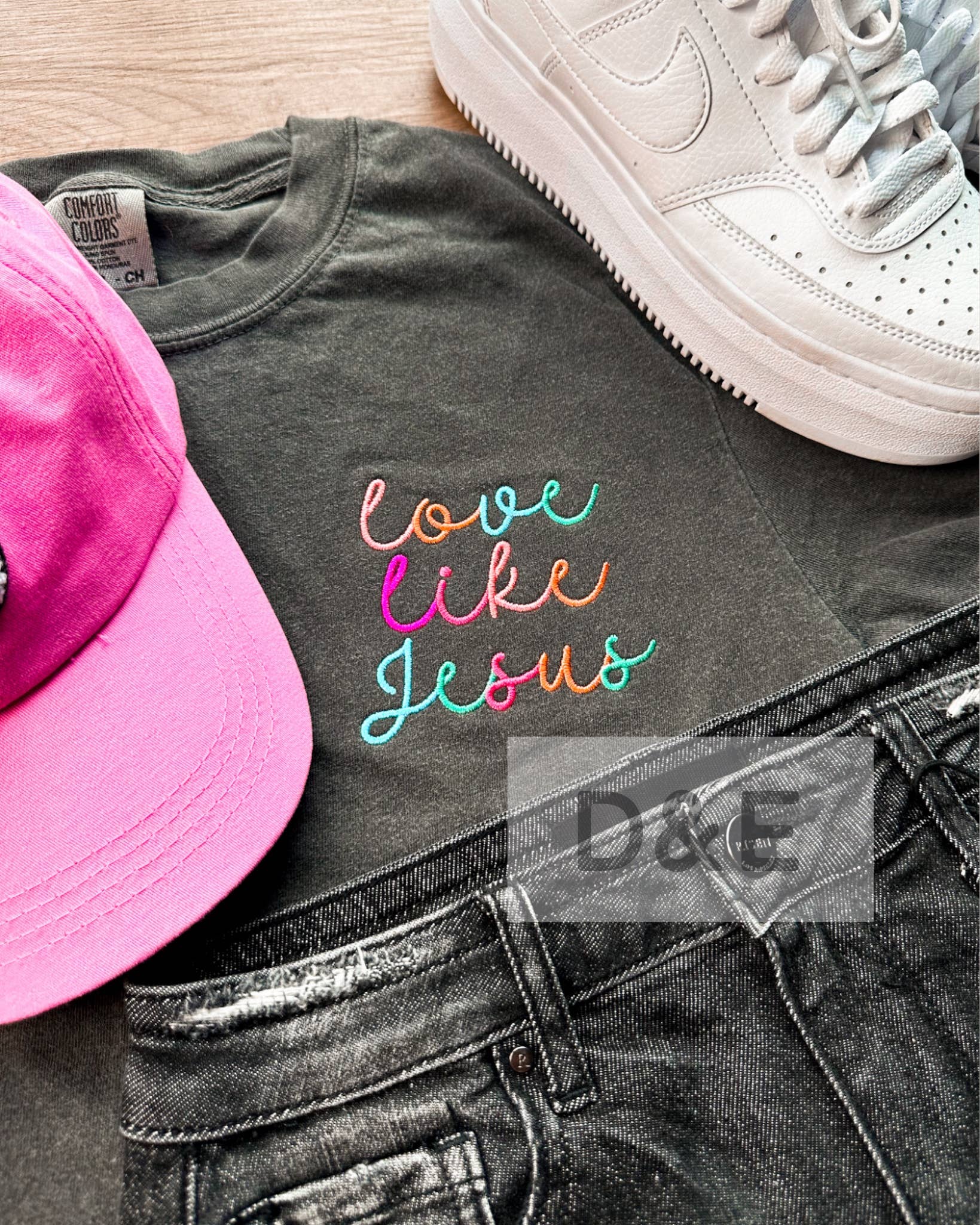 "Love Like Jesus" Embroidered Graphic Tee
