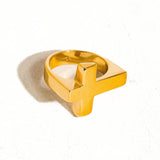 Truth 18K Gold Non-Tarnish Cross Ring