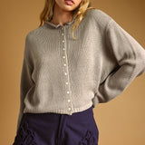 J7541   BUTTON FRONT EASY KNITTED CARDIGAN