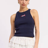 RACER BACK TANK TOP WTIH BEADING