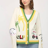 GOLF EMBROIDERED PATCH CARDIGAN LW2119