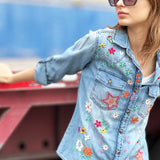 Sketchbook Embroidered Denim Shirt
