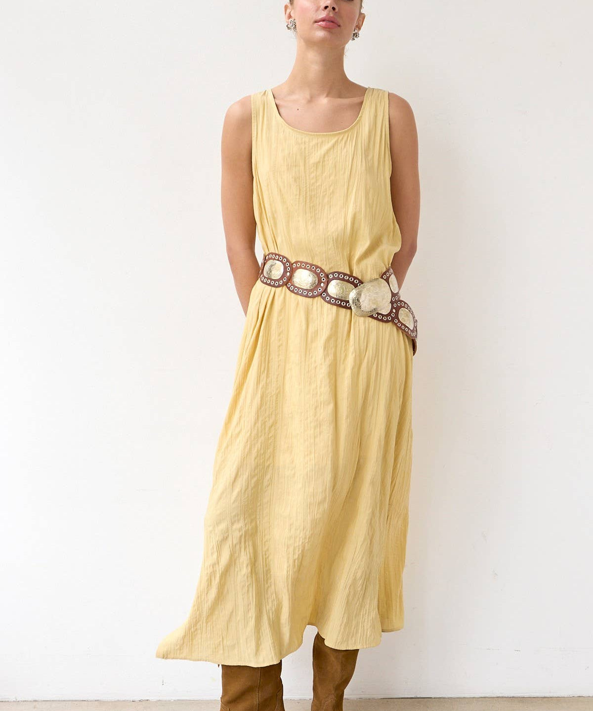 Textured Easy Dress With Slip Dress - RD1103