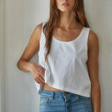 L8751 | Knit Cotton Scoop Neck Sleeveless Tank Top