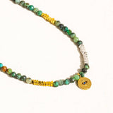 Lahina Green Boho Handmade Stone Eye Necklace