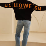 Hooded Halloween Sweater with Jaco O Embroidery
