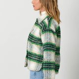 60367 Plaid Printed Jacket