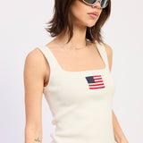 SQUARED NECK RIB TOP