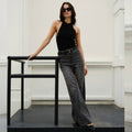 High Rise Leopard Print Wide Leg Pants