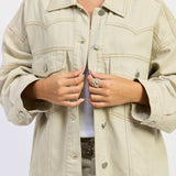OVERSIZED TWILL BUTTON UP JACKET