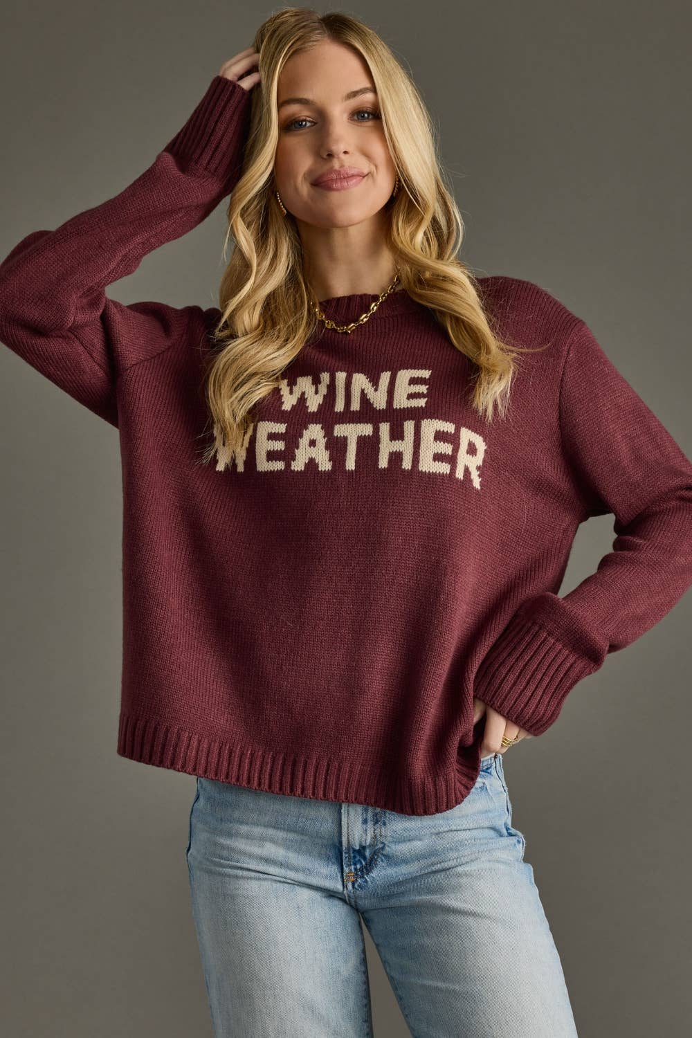 "Wine Weather" Sweater