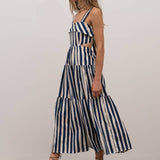 Ruffled Striped Midi Dress