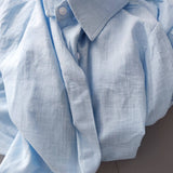 Cotton linen blend button down shirt