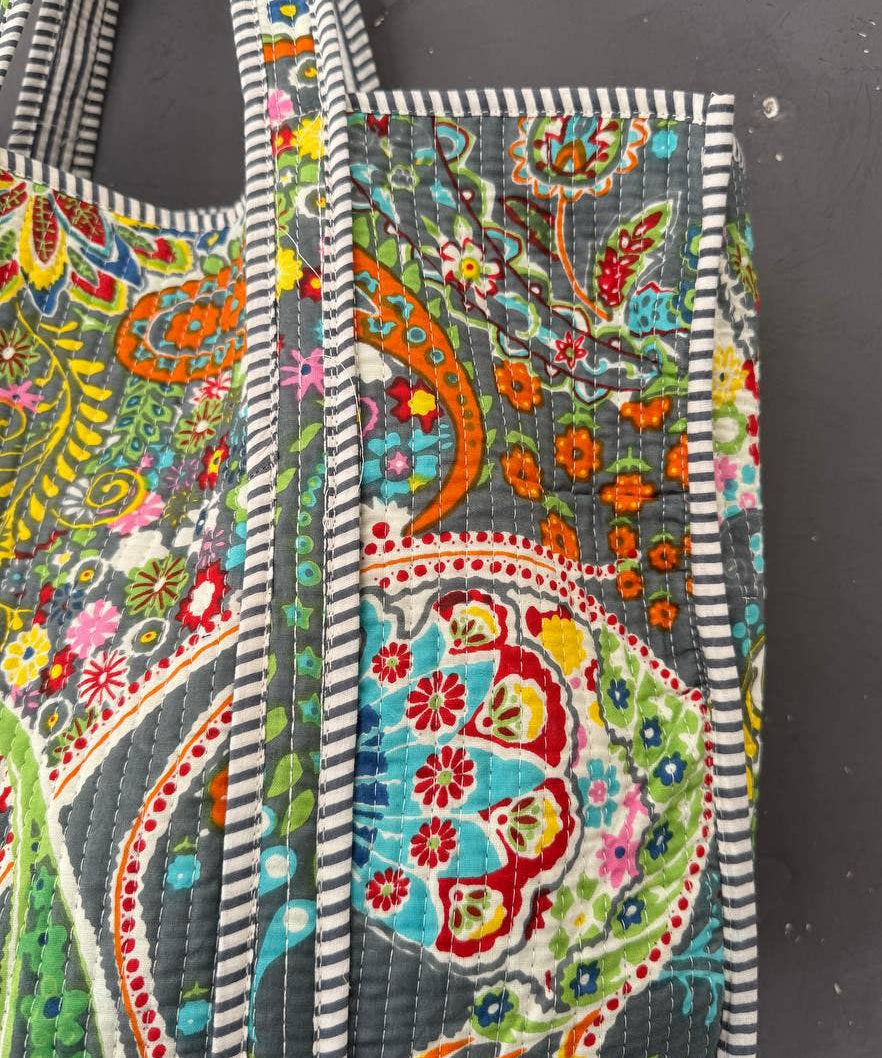 Paisley Cotton Tote Bag