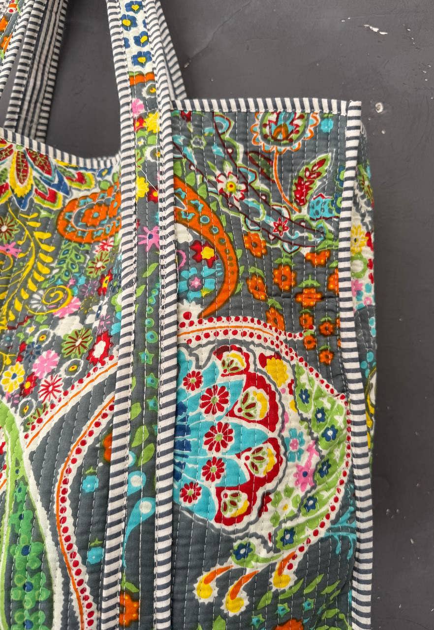 Paisley Cotton Tote Bag