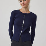 Button Ribbed Knit Cardigan - RTK1133