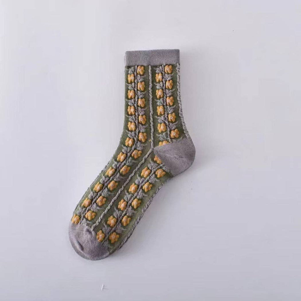 Floral Knit Socks