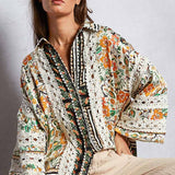 Balloon Sleeve Floral Printed Top