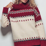 Relaxed Fit Fair Isle Turtleneck Sweater