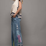 Paisley Bandana Print Denim Jeans