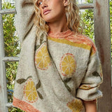 Orange Print Sweater