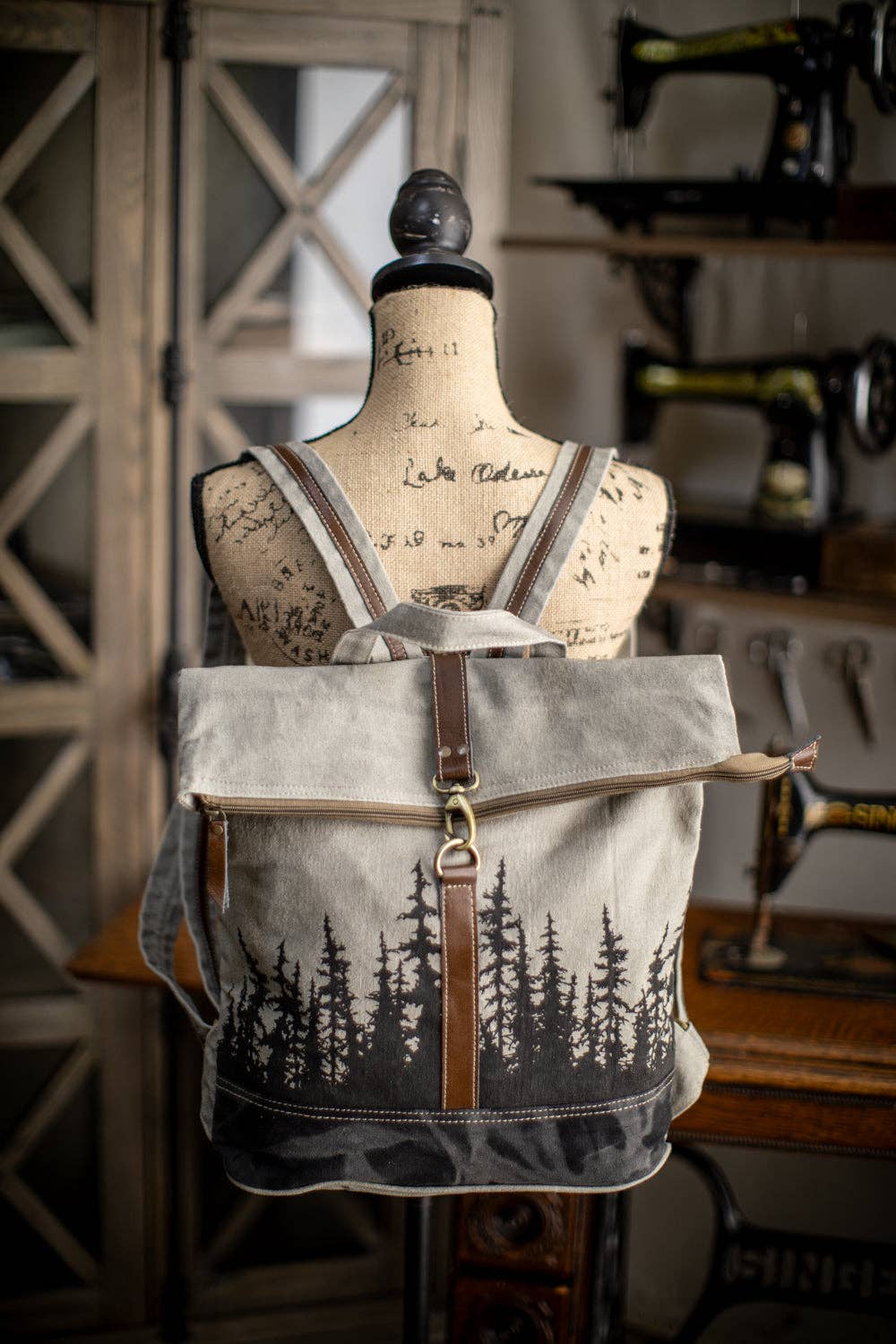 Black Spruce Forest Recycled Canvas Backpack