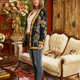 Hermione French Terry Cardigan | Floral Embroidered Jacket
