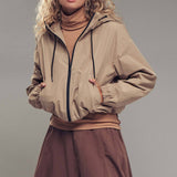 Matte Drawstring Hooded Everyday Jacket