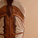 The Fairy | Camel Western Boot in Suede with Inlay