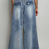 Low Rise Eyelet Studded Wide Leg Street Pants