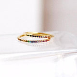 Single Band Rainbow Stone Ring
