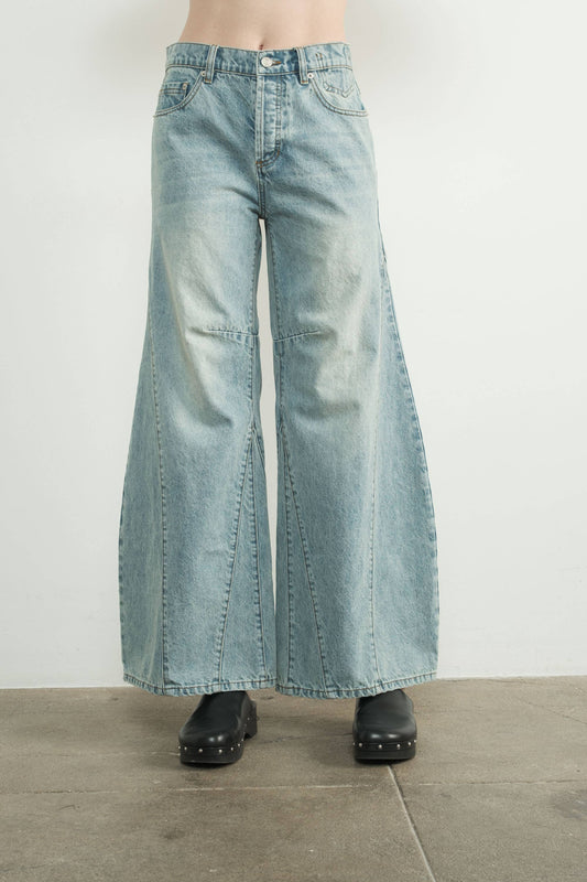 Vintage Washed Low-Rise Jeans