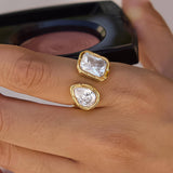 Serréa 18K Gold Non-Tarnish CZ Adjustable Ring